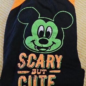 Disney Black and Orange Tee with Green Graphic